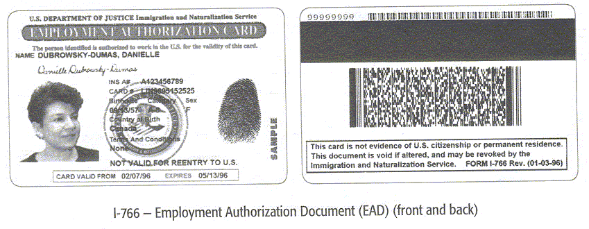 types of uscis documents 448 01 50 55 35 ead form i 766