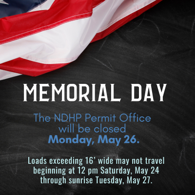 Permit office closed Memorial Day Monday May 26