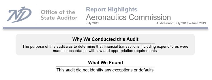 2019 Report Highlights Aeronautics Commission 
