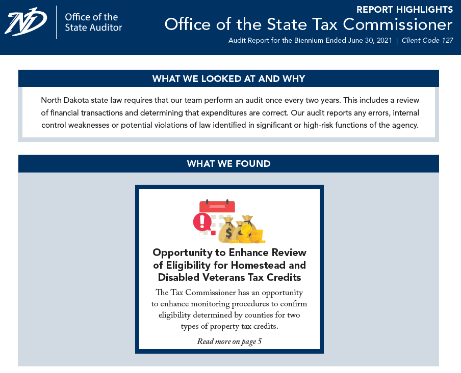 2021 Tax Commissioner - Report Highlights 
