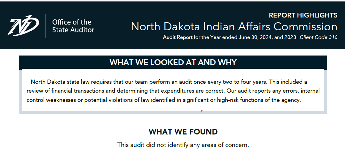 2024-2023 ND Indian Affairs Commission Report Highlights