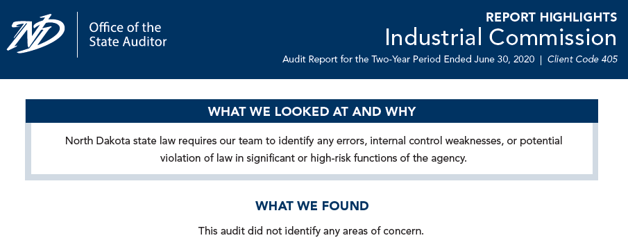 2020 Industrial Commission Report Highlights