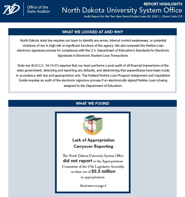 2020 University System Office Report Highlights