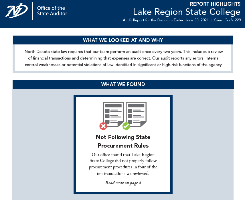 2021 Lake Region State College Report Highlights