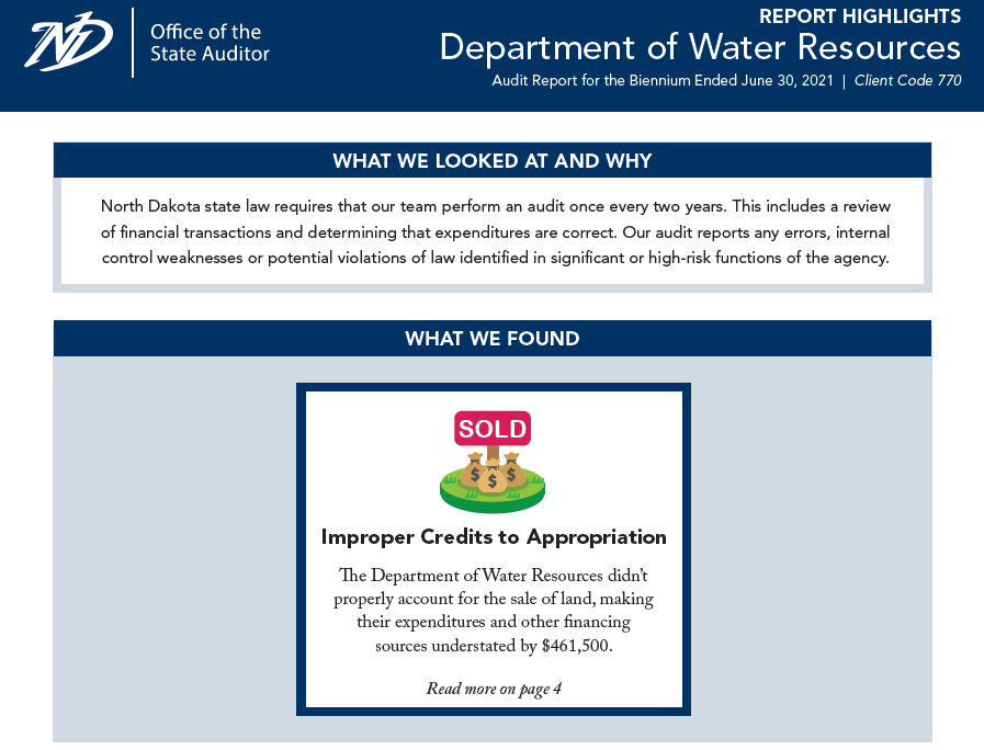 2021 Water Resources, Report Highlights