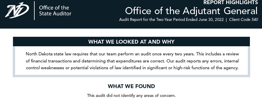 2022 Adjutant General Report Highlights