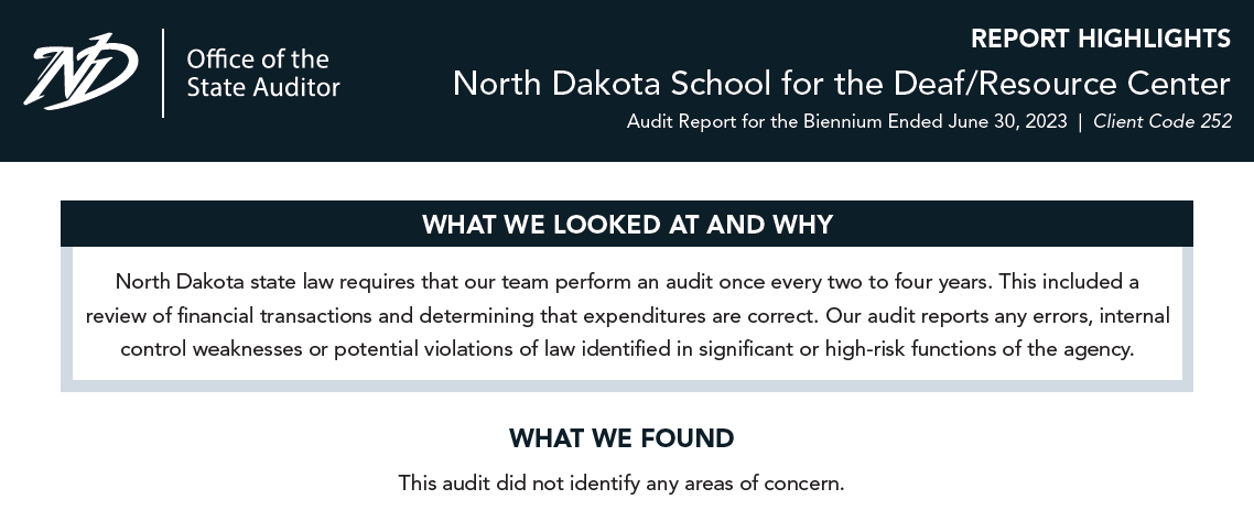 2023 School for the Deaf Report Highlights