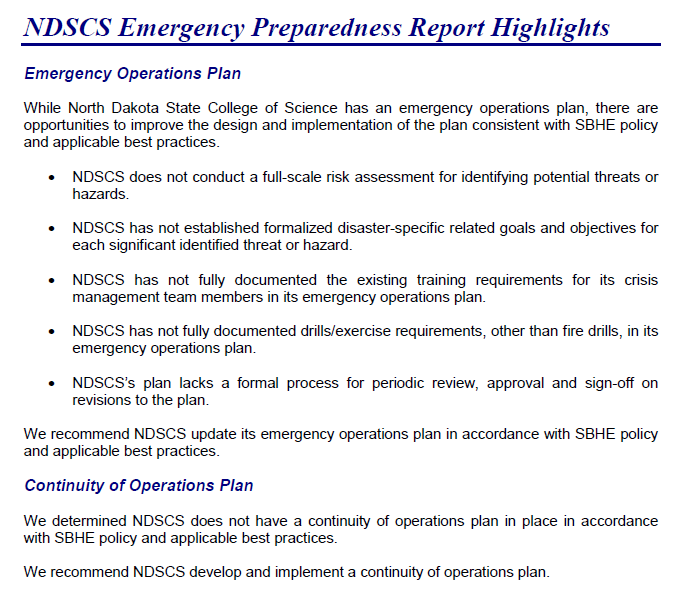 Emergency Preparedness at North Dakota College of Science.PNG