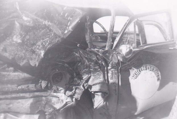McLane crashed vehicle 1954