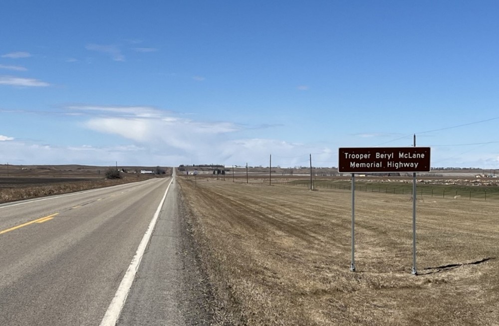 Beryl McLane Memorial Highway Sign
