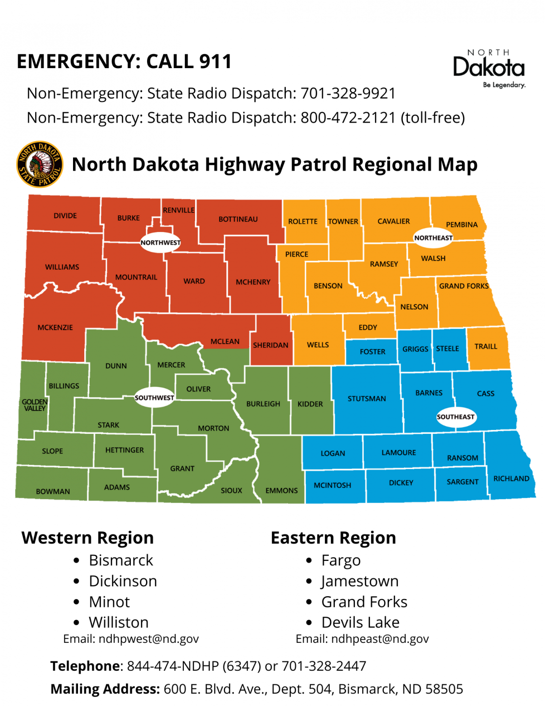 ND map with regions denoted by color