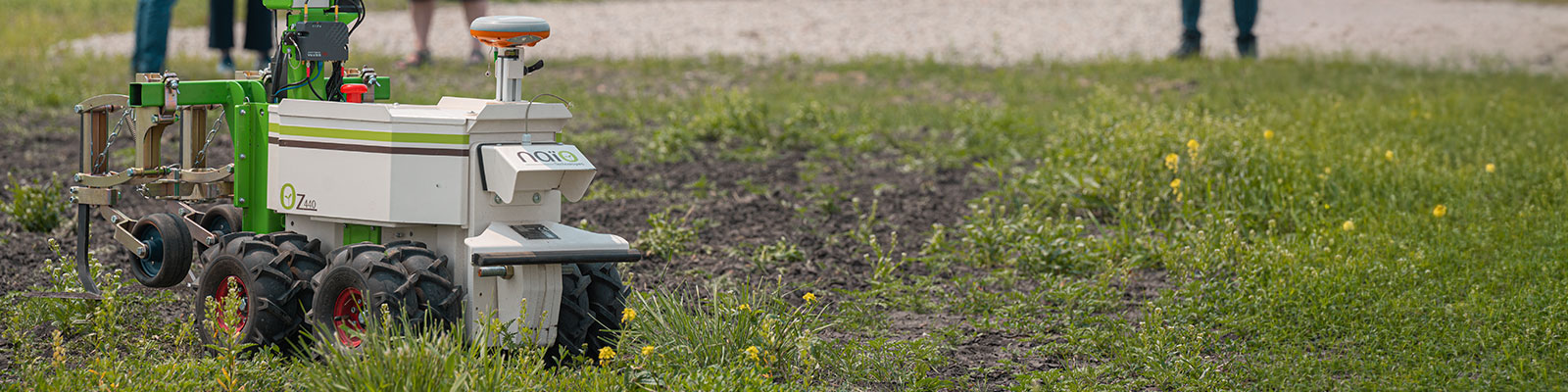 Small scale autonomous vehicle at Grand Farm in Fargo.