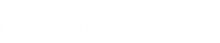 State logo, which reads North Dakota, Be Legendary